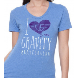 T-shirt Gravity I Heart Gravity Bleu Clair