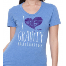 T-shirt Gravity I Heart Gravity Bleu Clair