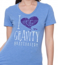 T-shirt Gravity I Heart Gravity Bleu Clair